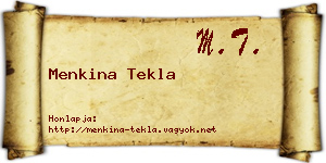 Menkina Tekla névjegykártya